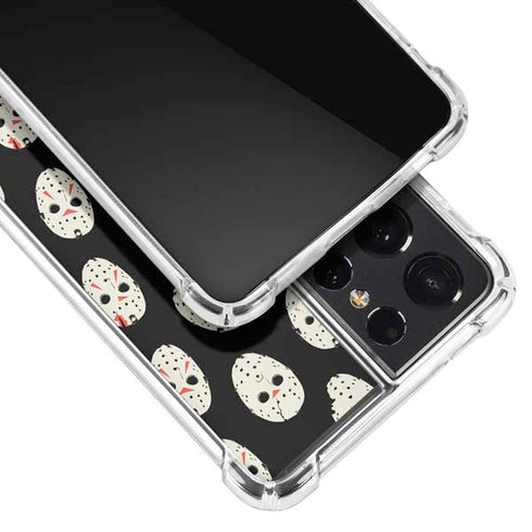 Warner Bros Friday the 13th Jason Voorhees Pattern Galaxy S21 Ultra 5G Clear Case